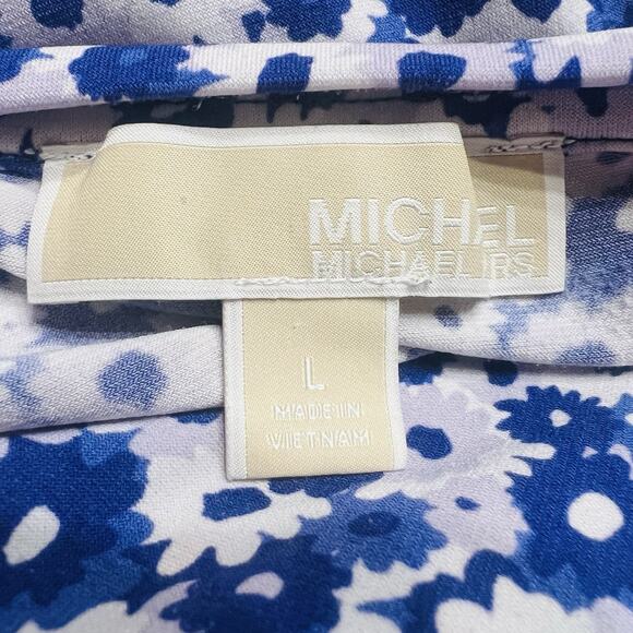 Michael Kors Women’s Purple & White Floral Ballon Sleeve Ruffle Cuff L (A0132) - Picture 6 of 6